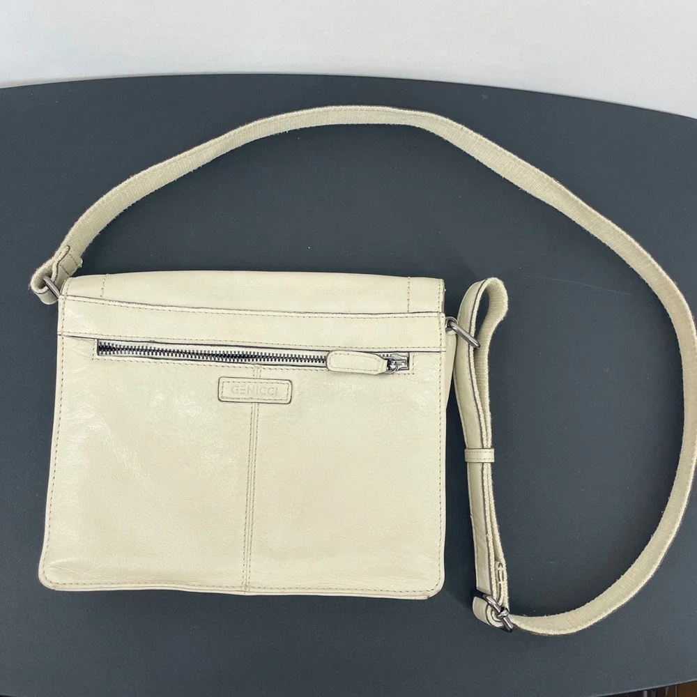 Gennicci GENUINE LEATHER CROSSBODY BAG MADE IN INDIA CREAM‎ CLASSIC SHOULDER BAG - Picture 10 of 10